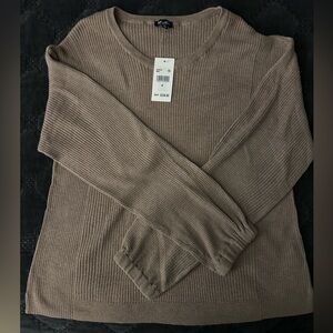 Splendid Ribbed Knit Wool Blend Sweater in Brown